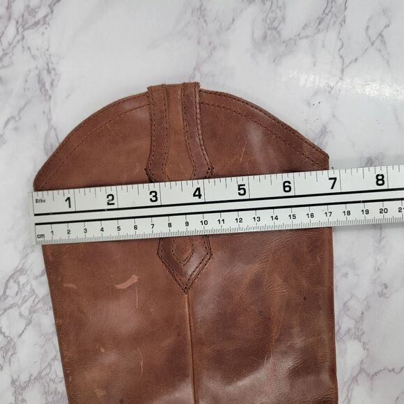 Frye Brown Leather Cowgirl Cowboy Western Boho Women's Riding Boots - Picture 14 of 15